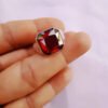 Sterling Silver Natural Garnet Men's Ring