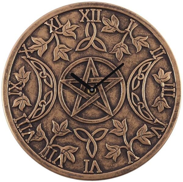 Spirit of Equinox Terracotta Triple Moon Clock By Lisa Parker
