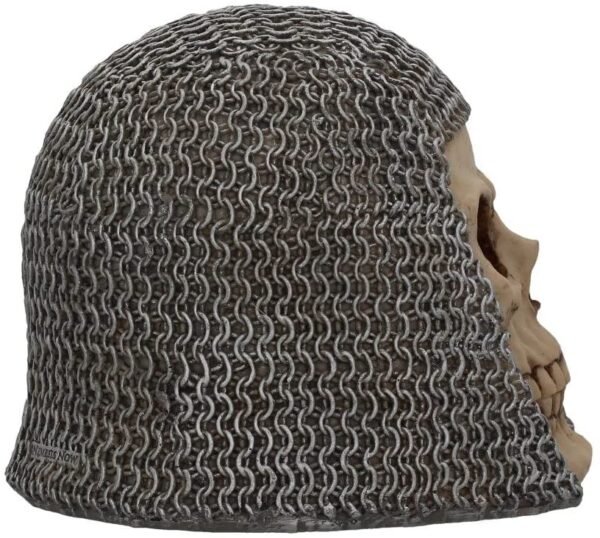 Mythology Collection~ Chainmail Skull Figurine 19cm Grey, Resin
