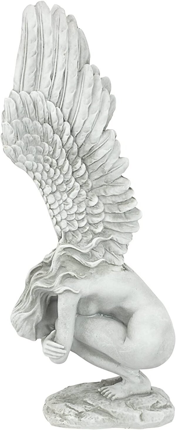 Magic  Collection~Design Toscano Remembrance and Redemption Angel Religious Garden Statue, Medium 15 Inch, Polyresin, Antique Stone