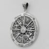 Sterling Silver Pagan Wheel of the Year Sabbat Pendant; 1.75 Inch Diameter