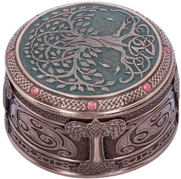 Wiccan Collection~Tree of Life Box 10cm, Resin, Bronze, One Size