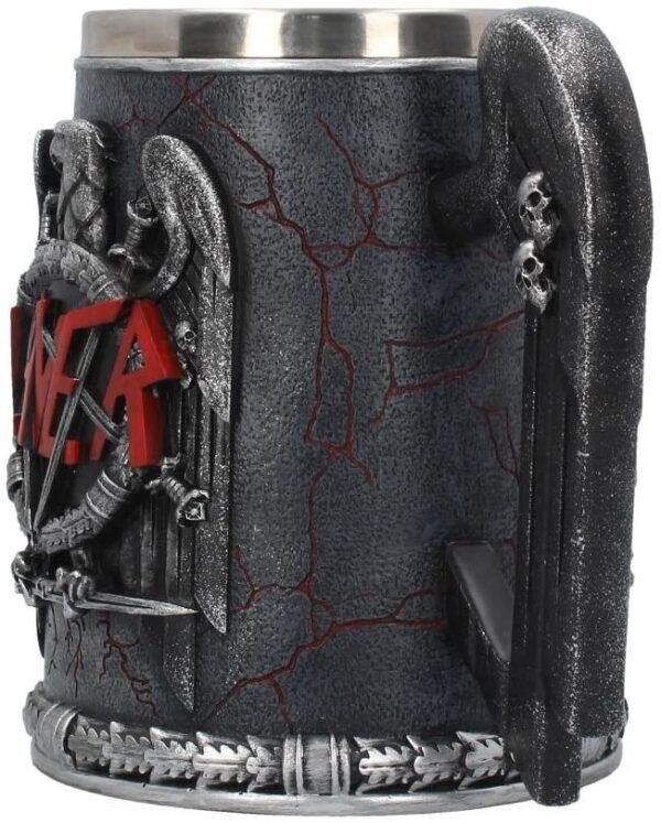 Band Merchandise~ B4128M8 Slayer Tankard Mug 14cm Black, Resin w/Stainless Steel Insert