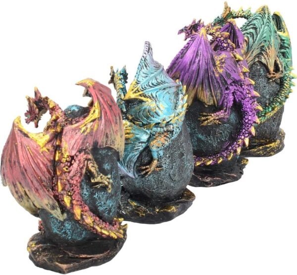 Nemesis Now Geode Keepers Set of Four Figurine 12cm Gold, Resin