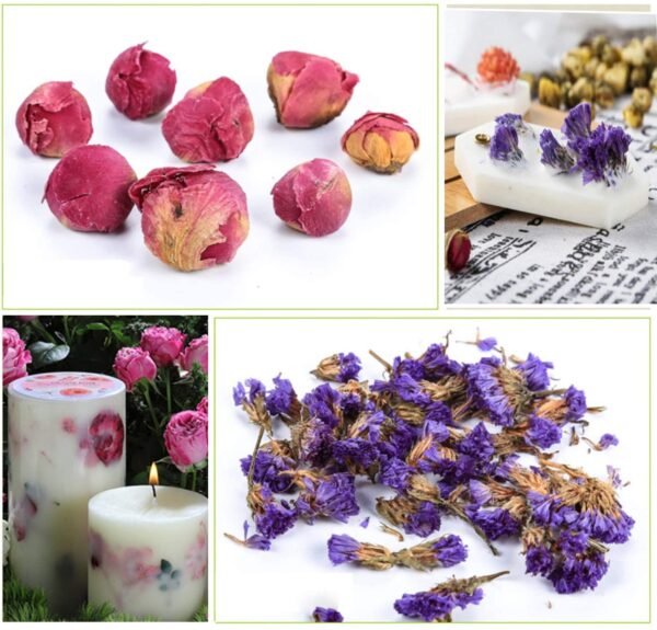 Witchcraft~PNANA Dried Flowers - Bath Bomb Making Kit Tea Bulk of Lavender Buds, Rosebud, Jasmine, Chamomile, Also for Cake Decorations Candle Making Soap Making kit