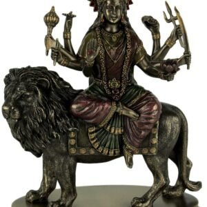 Magic  Collection~VERONESE Durga Riding on Lion Statue Sculpture - Divine Mother Hindu Goddess