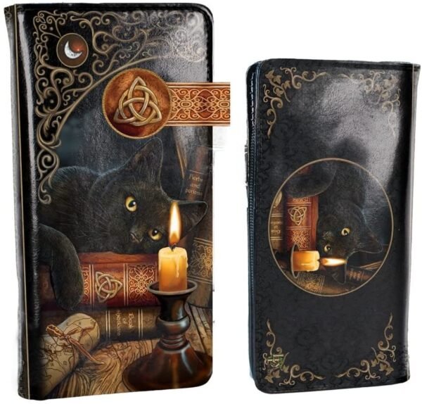 Artist Collections~ B3939K8 Witching Hour Lisa Parker Embossed Purse 19cm Black, PU, 18.5cm