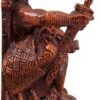 Magicun Altar~Dryad Design Seated Norse God Freyr Statue Wood Finish