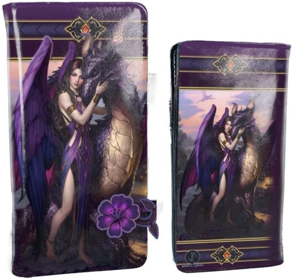 Artist Collections~ Dragon Sanctuary James Ryman Embossed Purse 18.5cm Purple, PU, One Size
