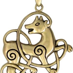 Bronze Celtic Wolf Pendant
