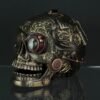 Magicun  Collection~Steampunk Style Human Skull Bronze Finished Statue with Movable Jaw