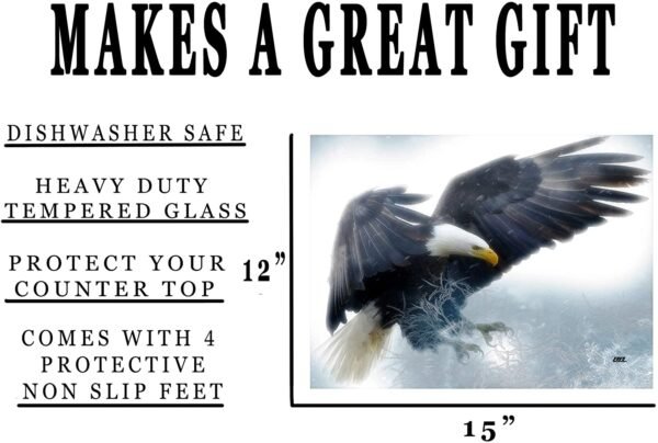 Magic  Collection~American Bald Eagle Flying Kitchen Glass Cutting Board Patriotic Decorative Gift Design