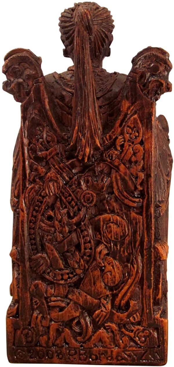 Magicun Altar~Dryad Design Seated Norse Goddess Freya Statue Wood Finish
