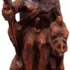 Magicun Altar~Dryad Design Seated Norse God Freyr Statue Wood Finish