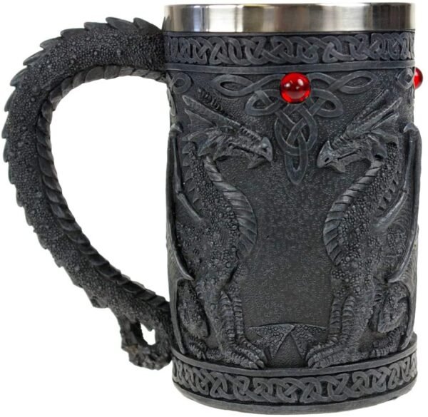 Fantasy Collection~ NEM3731 Black Wing Tankard Mug 18cm Black