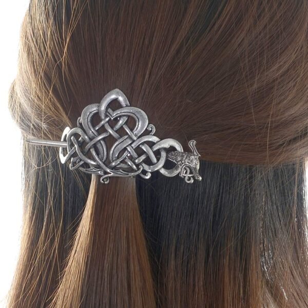 Viking Dragon Hair Hairpins Clips- Norse Celtic Knot Hair Accessories Hair Slide Hair Barrettes Irish Hair Decor for Long Hair Jewelry Braids Hair Stick With Dragon Design