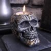 Dark Collection~Cranial Blade 10cm Set of 4 Skull Tealight Holders Silver, Resin, One Size