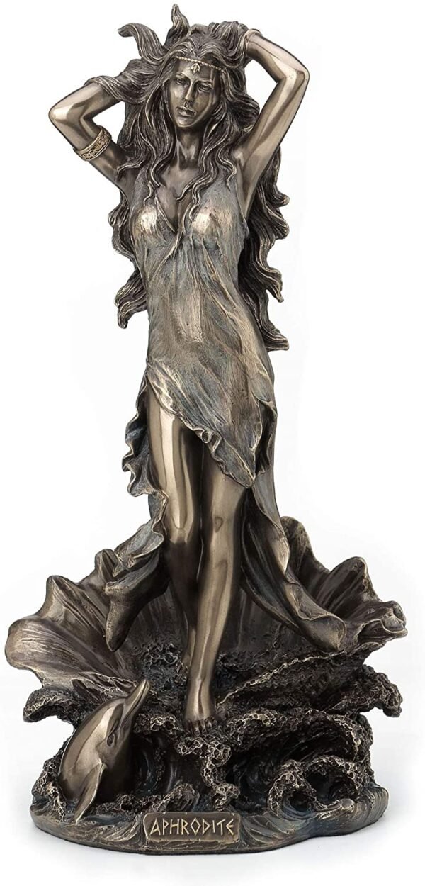 Magicun  Collection~11.5 Inch Aphrodite Rising from The Sea Greek Roman Goddess Antique Bronze Finish Statue