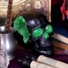 Dark Collection~Geode Black Green Gothic Glitter Skull Figurine, Polyresin, 17cm