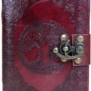 Wiccan Collection~Tree Of Life Leather Journal With Lock 20cm Brown