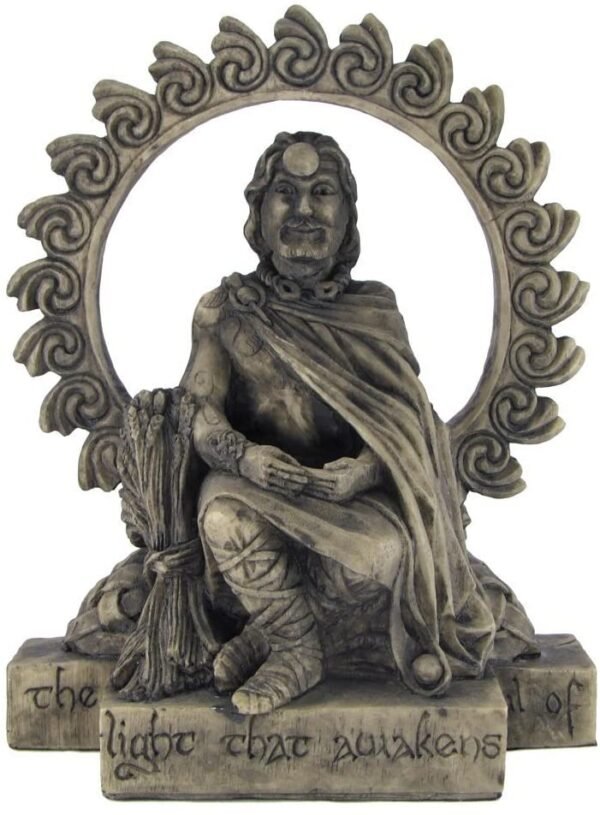 Magicun Altar~Dryad Design Celtic God Lugh Statue Stone Finish