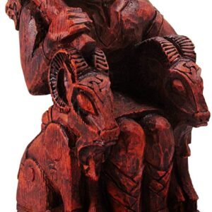 Magicun Altar~Dryad Design Seated Norse God Thor Statue Wood Finish