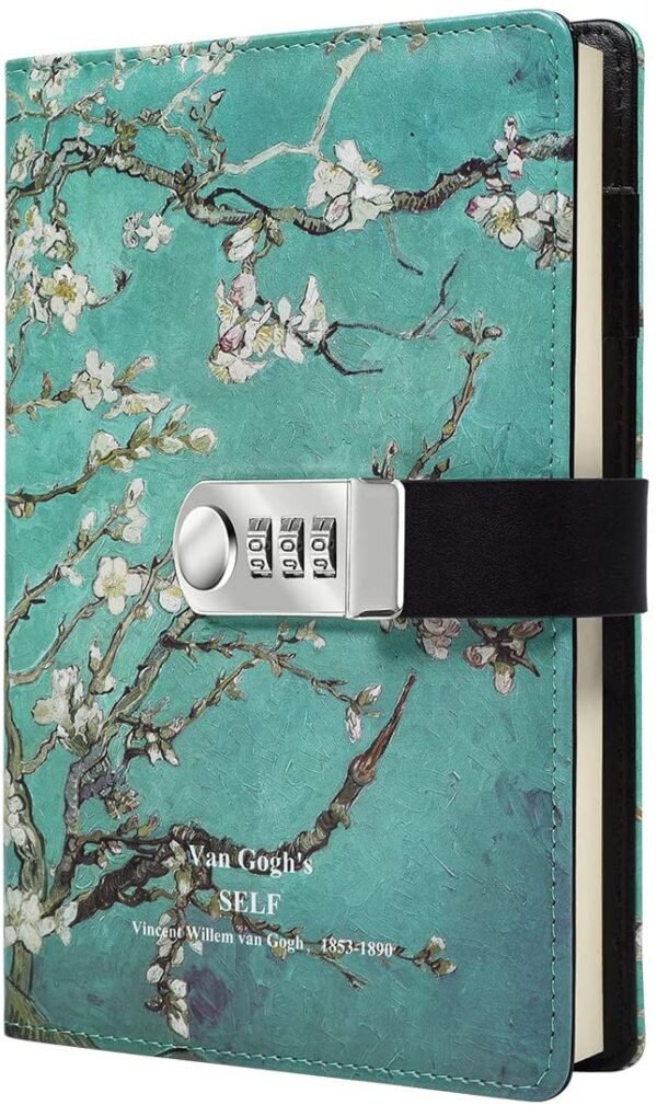 Witchcraft~Starry Diary with Lock, A5 PU Leather Journal with Combination Lock Digital Password Notebook Combination Locking Journal Diary (Starry 6)