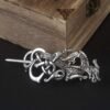 Viking Dragon Hair Hairpins Clips- Norse Celtic Knot Hair Accessories Hair Slide Hair Barrettes Irish Hair Decor for Long Hair Jewelry Braids Hair Stick With Dragon Design