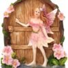 Home Decor~Spirit of Equinox Colourful Miniature Fairy Door Sparkly Glitter Home and Garden Figurine Ornament (Violet)