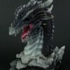 Magicun  Collection~Hand Painted Obsidian Dragon Bust Statue with LED Lights