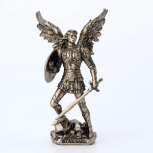 Magic  Collection~4.2 Inch Archangel Saint Michael Painted Bronze Finish Religious Figurine