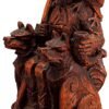 Magicun Altar~Dryad Design Seated Norse God Odin Statue Wood Finish