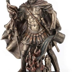 Magic  Collection~9 Inch Saint Florian Patron Saint of Firefighters Antique Bronze Finish Christian Holy Roman Greek Statue