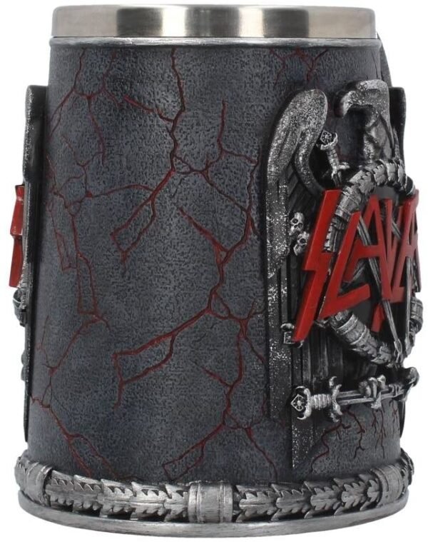 Band Merchandise~ B4128M8 Slayer Tankard Mug 14cm Black, Resin w/Stainless Steel Insert