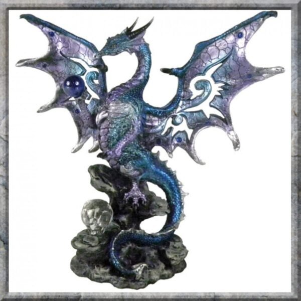 Fantasy Collection~ Blue Dragon Protector Figurine 26cm Blue