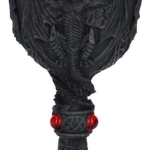 Nemesis Now U2888H7 Dragon's Blood Goblet 19cm, Resin w/stainless steel insert, Black, One Size