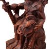 Magicun Altar~Dryad Design Seated Norse God Freyr Statue Wood Finish
