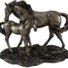 Magic  Collection~Mare and Foal Wild Horses Bronzed Statue