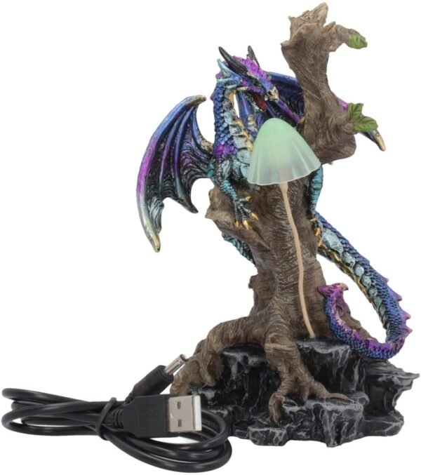 Nemesis Now Woodland Defender Light Up Dragon Figurine 16.5cm Brown, Resin