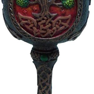 Wiccan Collection~Tree of Life Goblet 17.5cm Green, Resin w/Stainless Steel Insert