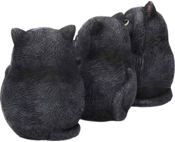 Animal Collection~ Three Wise Fat Cats 8.5cm Figurine, Resin, Black