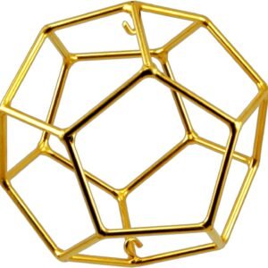Healing Meditation Tool - 7" Copper 24kt goldplated Dodecahedron - Sacred Geometry