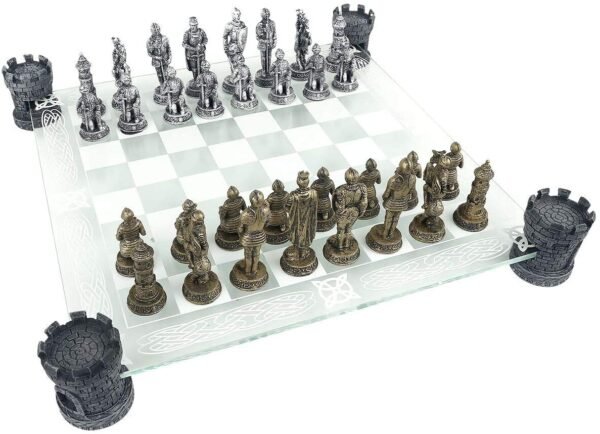 Mythology Collection~ Medieval Knight Chess Set 43cm Gold