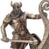 Magic  Collection~9.5 Inch Norse Viking Warrior Standing On Long Ship Prow Antique Bronze Finish Statue