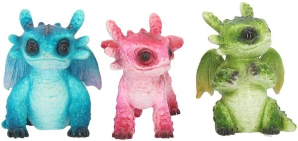 Fantasy Collection~ Tiny Dragons (Set of Three) Figurine 8cm Multi-Coloured