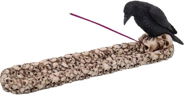 Dark Collection~Raven Skull Incense Burner 29cm Ivory