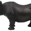 Magic  Collection~LOOYAR Cute Resin Rhinoceros Statue Sculpture Ornament Collectible Figurine Craft Furnishing for Home House Living Room Porch Decoration Office Desk Desktop Table Wine Cabinet Arrangement Gift, Black