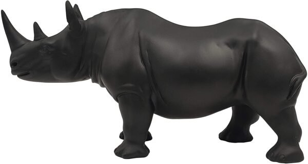 Magic  Collection~LOOYAR Cute Resin Rhinoceros Statue Sculpture Ornament Collectible Figurine Craft Furnishing for Home House Living Room Porch Decoration Office Desk Desktop Table Wine Cabinet Arrangement Gift, Black