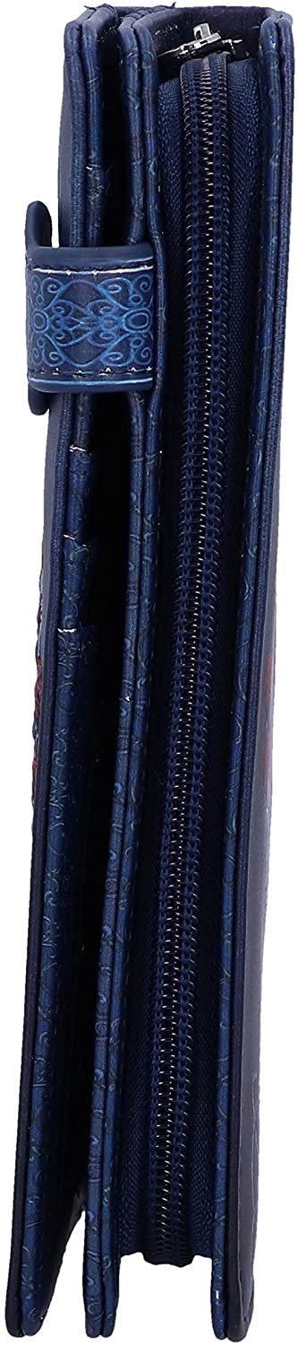 Magicun N.Giftware~Lisa Parker Guardian of The Fall White Autumn Wolf Embossed Purse, 18.5cm, Blue