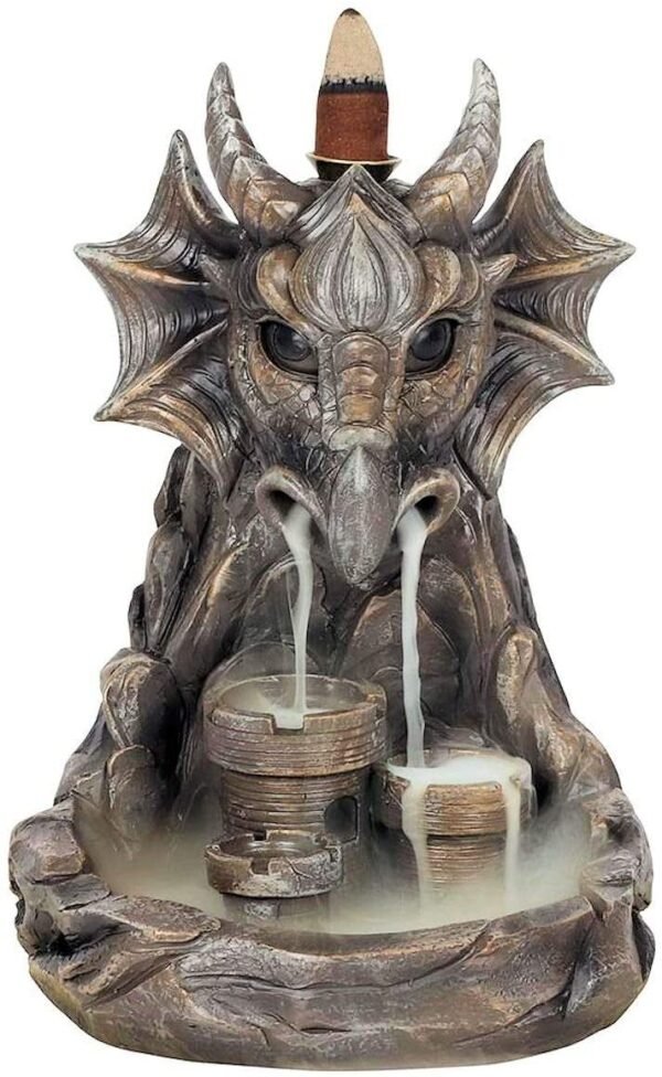 Spirit of Equinox Grey Dragon Backflow Incense Burner Incense Cone Back Flow Burner Gift